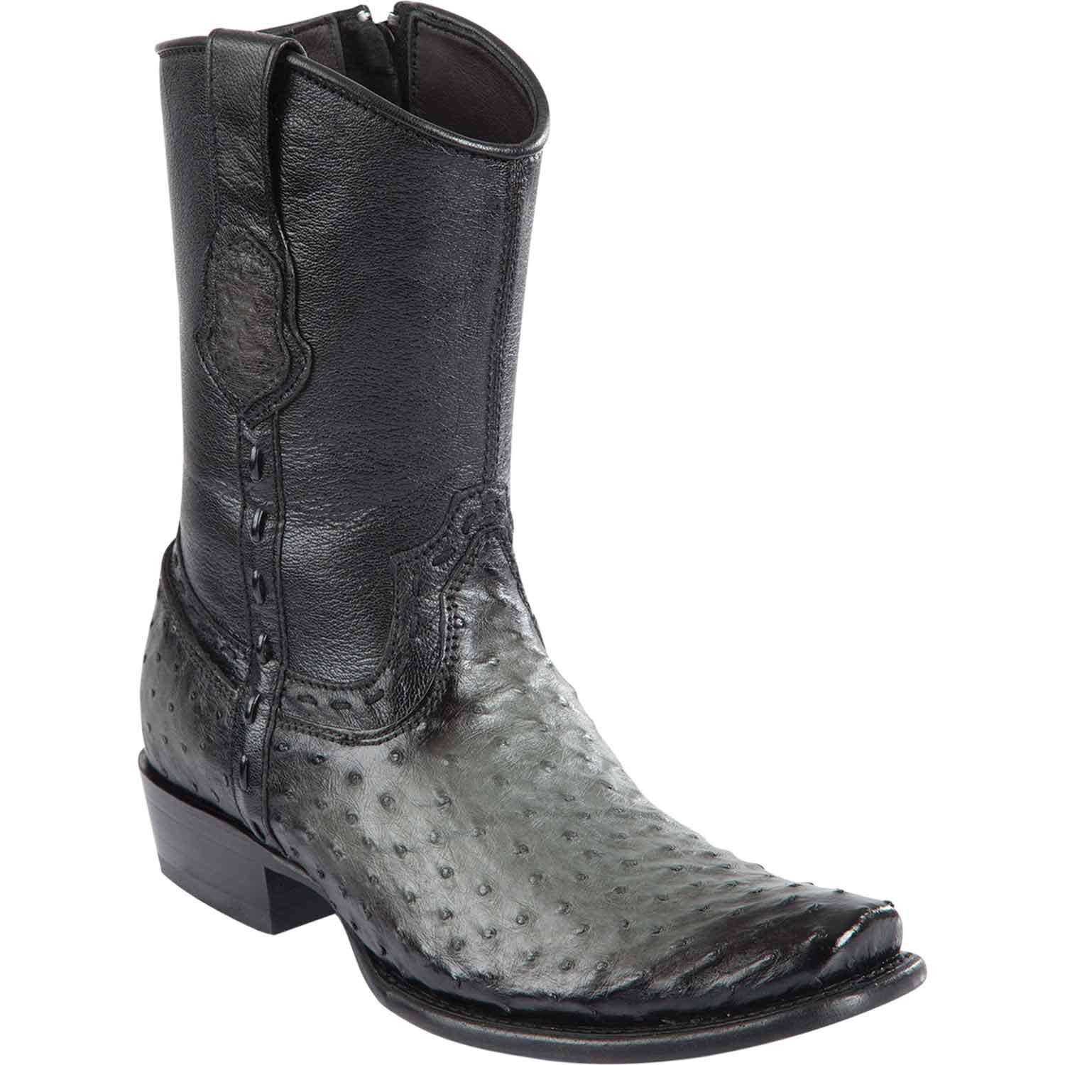 Men's Wild West Ostrich Skin Dubai Toe Short Boots 279B03 - 6