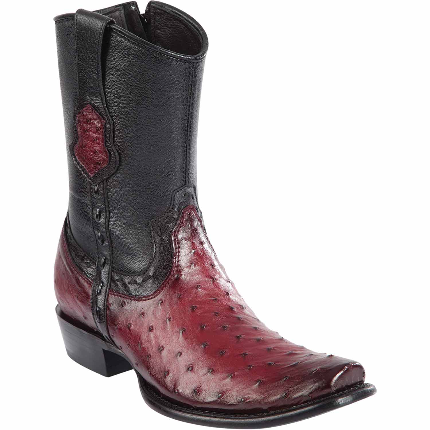 Men's Wild West Ostrich Skin Dubai Toe Short Boots 279B03 - 6