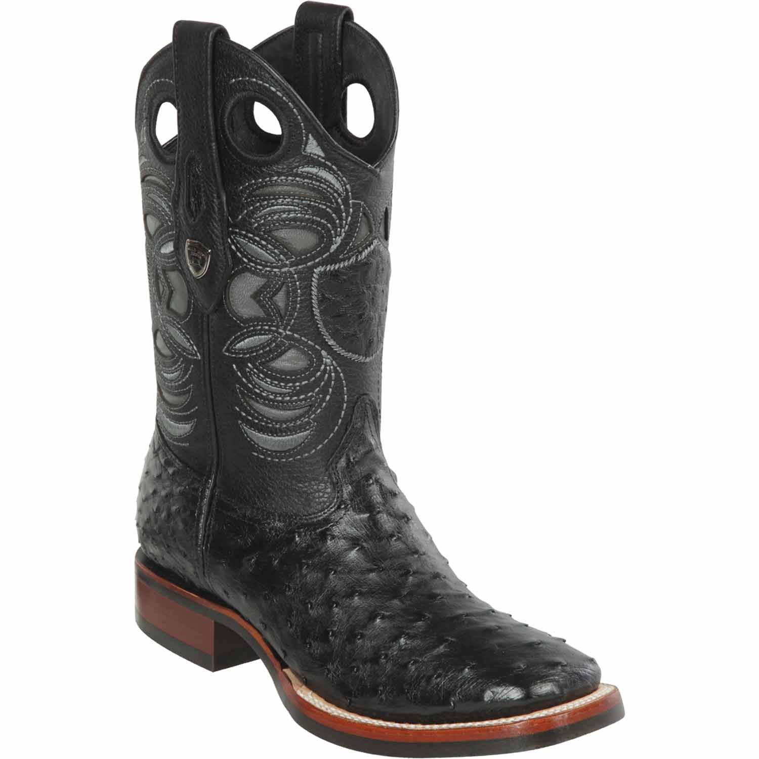 Men's Wild West Ostrich Skin Ranch Toe Boots 282503 - 6