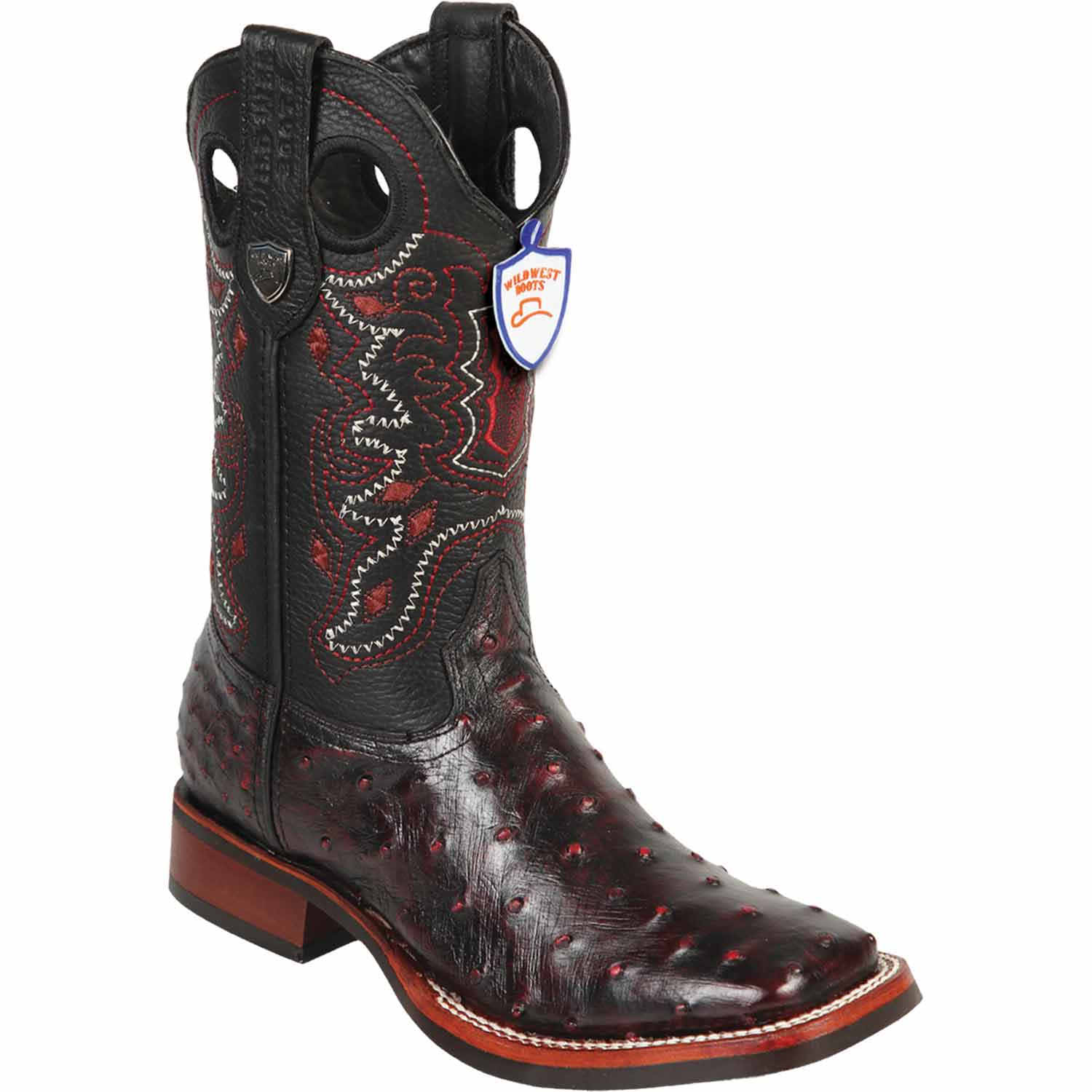 Men's Wild West Ostrich Skin Ranch Toe Boots 282503 - 6