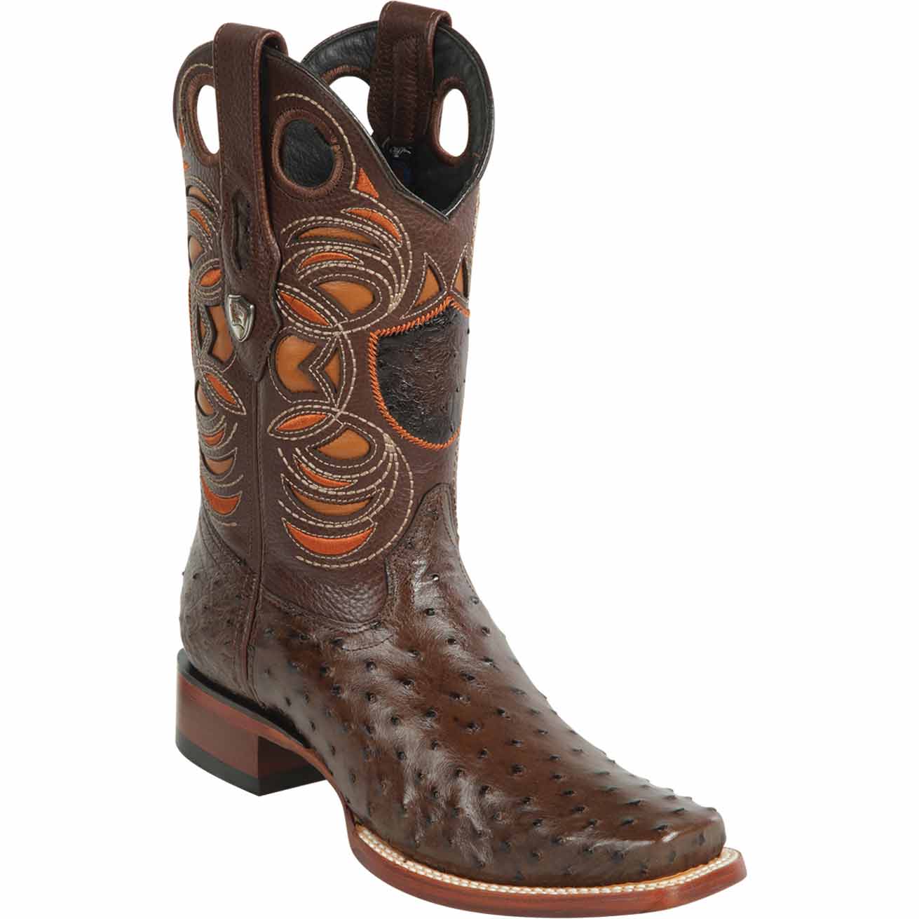 Men's Wild West Ostrich Skin Rodeo Toe Boots 281803 - 6