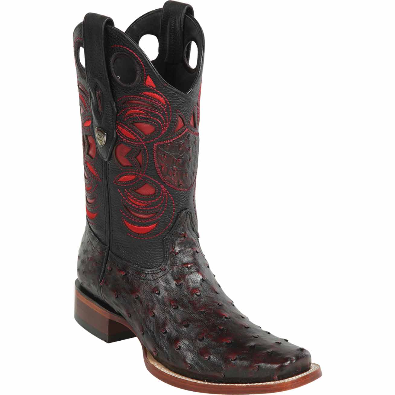 Men's Wild West Ostrich Skin Rodeo Toe Boots 281803 - 6