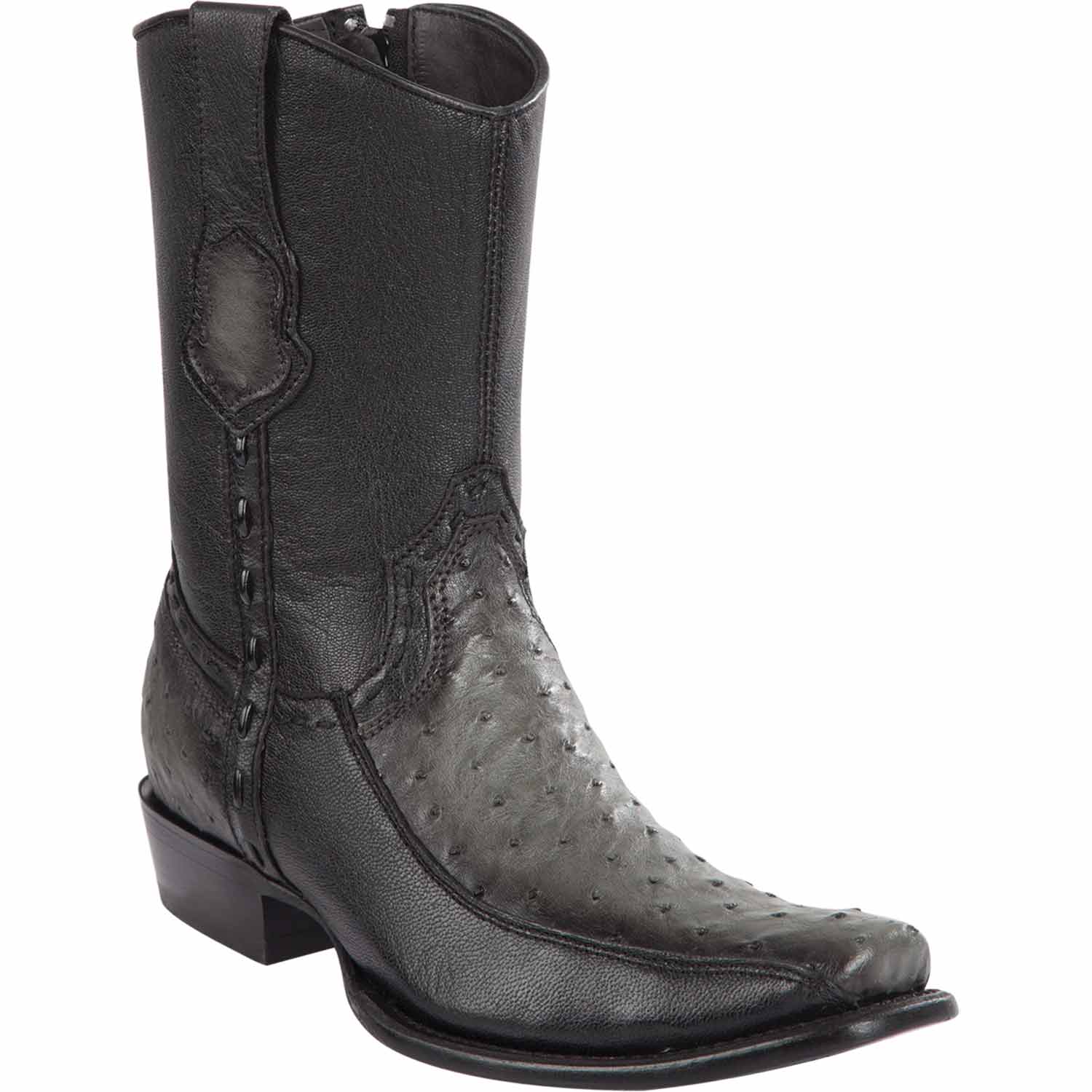 Men's Wild West Ostrich with Deer Dubai Toe Short Boots 279BF03 - 6