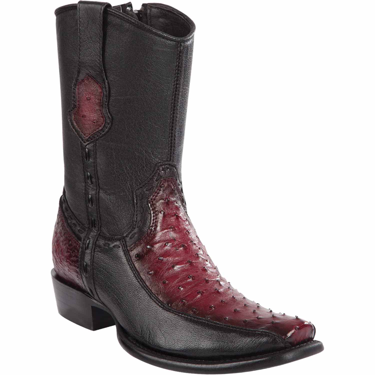 Men's Wild West Ostrich with Deer Dubai Toe Short Boots 279BF03 - 6