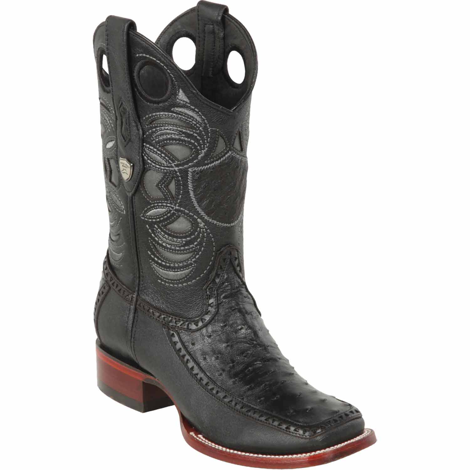 Men's Wild West Ostrich with Deer Skin Ranch Toe Boots 282F03 - 6