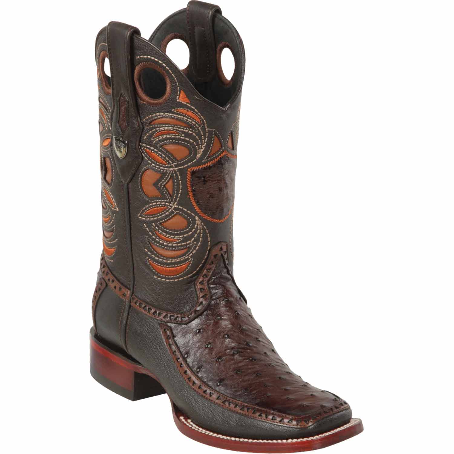Men's Wild West Ostrich with Deer Skin Ranch Toe Boots 282F03 - 6