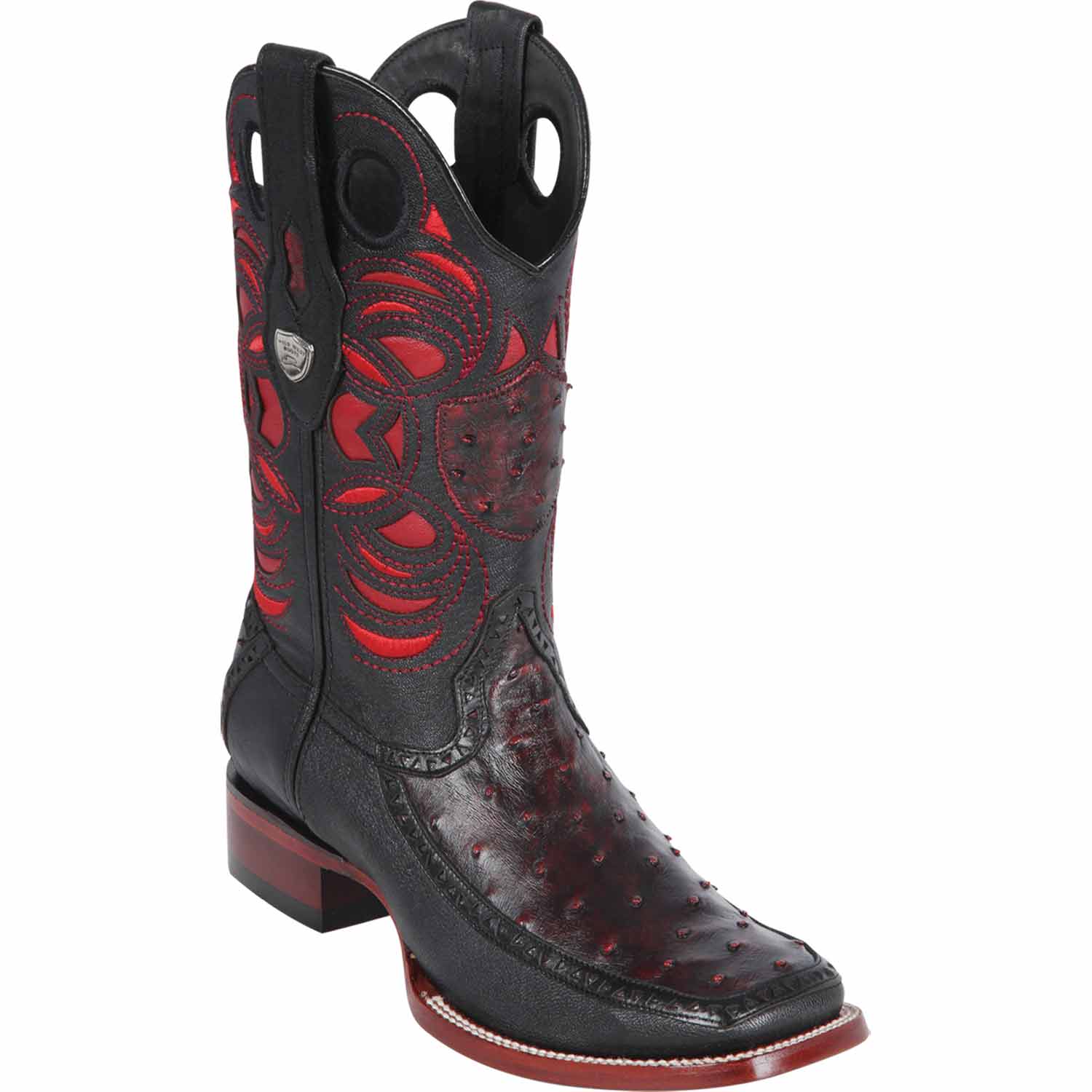 Men's Wild West Ostrich with Deer Skin Ranch Toe Boots 282F03 - 6
