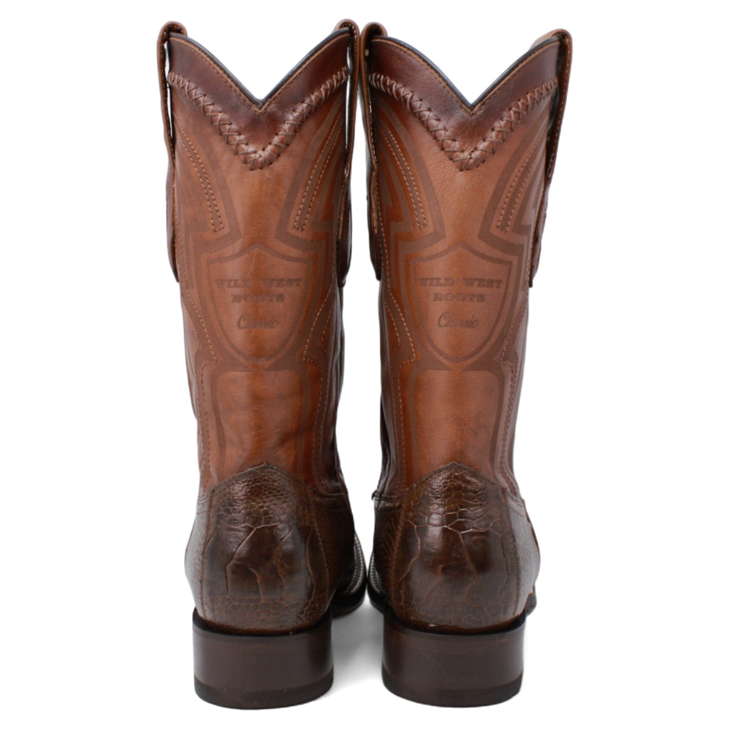 Men's Wild West Ostrich Leg Ranch Toe Boots 2824L05 - 6