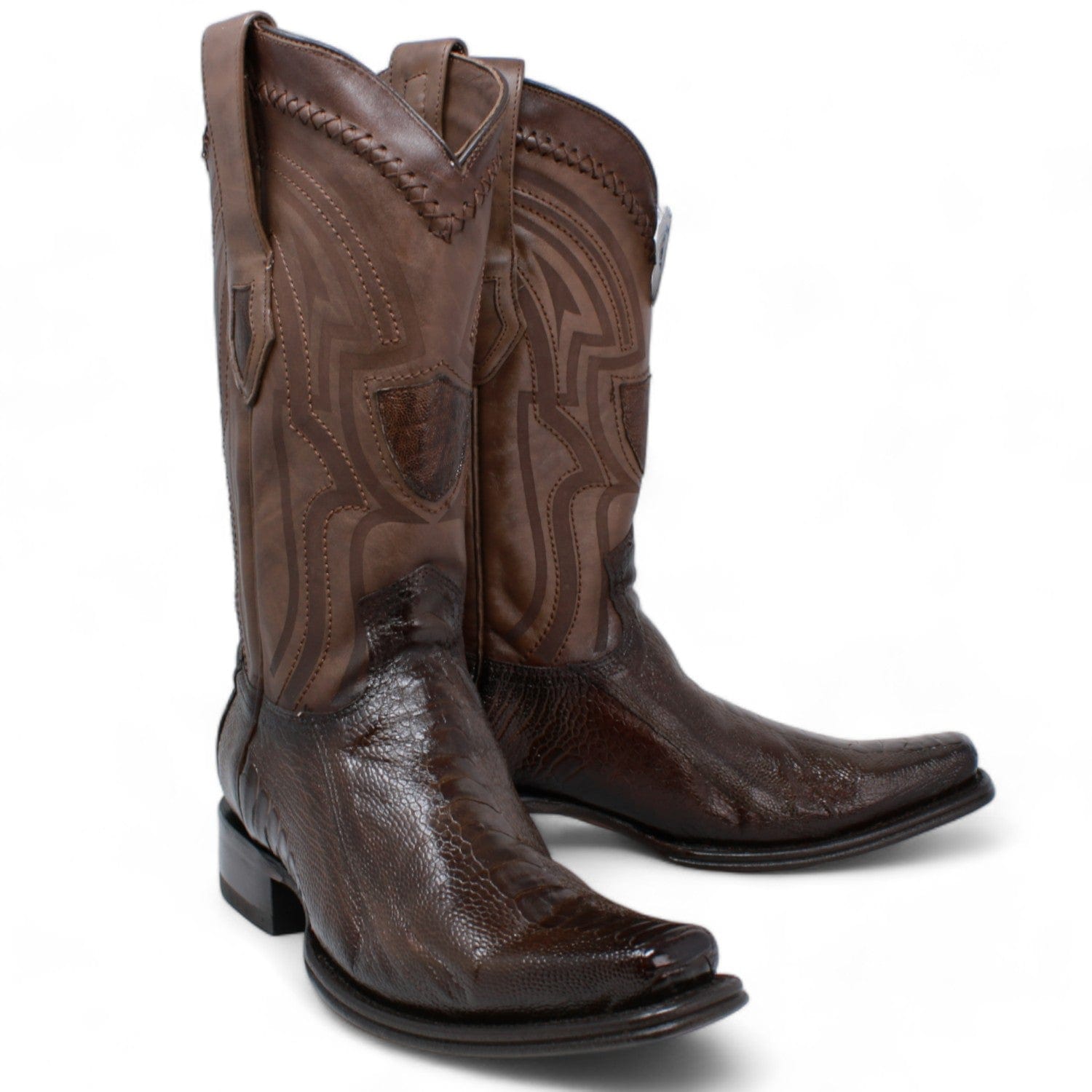 Men's Wild West Ostrich Leg Square Toe Boots 277L05 - 6