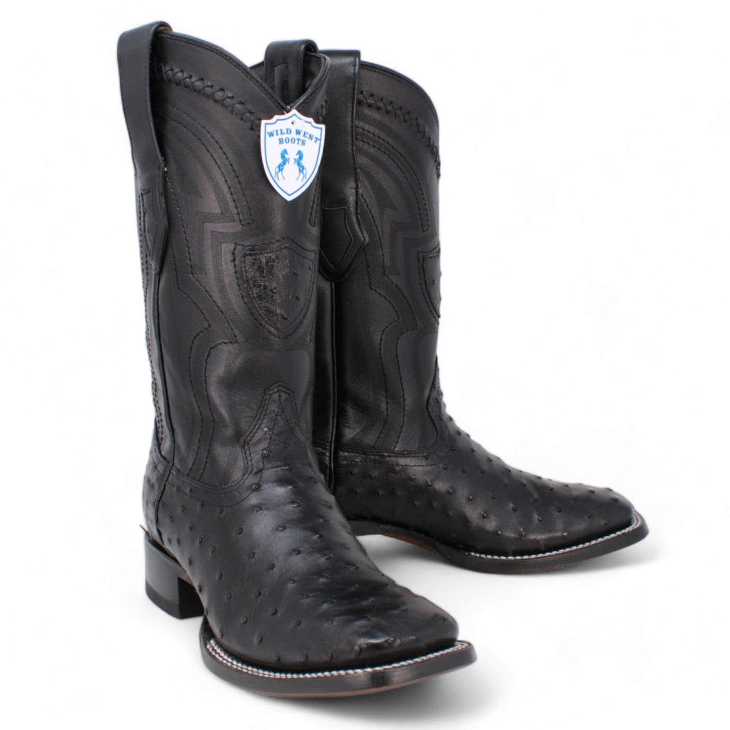 Men's Wild West Ostrich Skin Ranch Toe Boots 2824L03 - 6