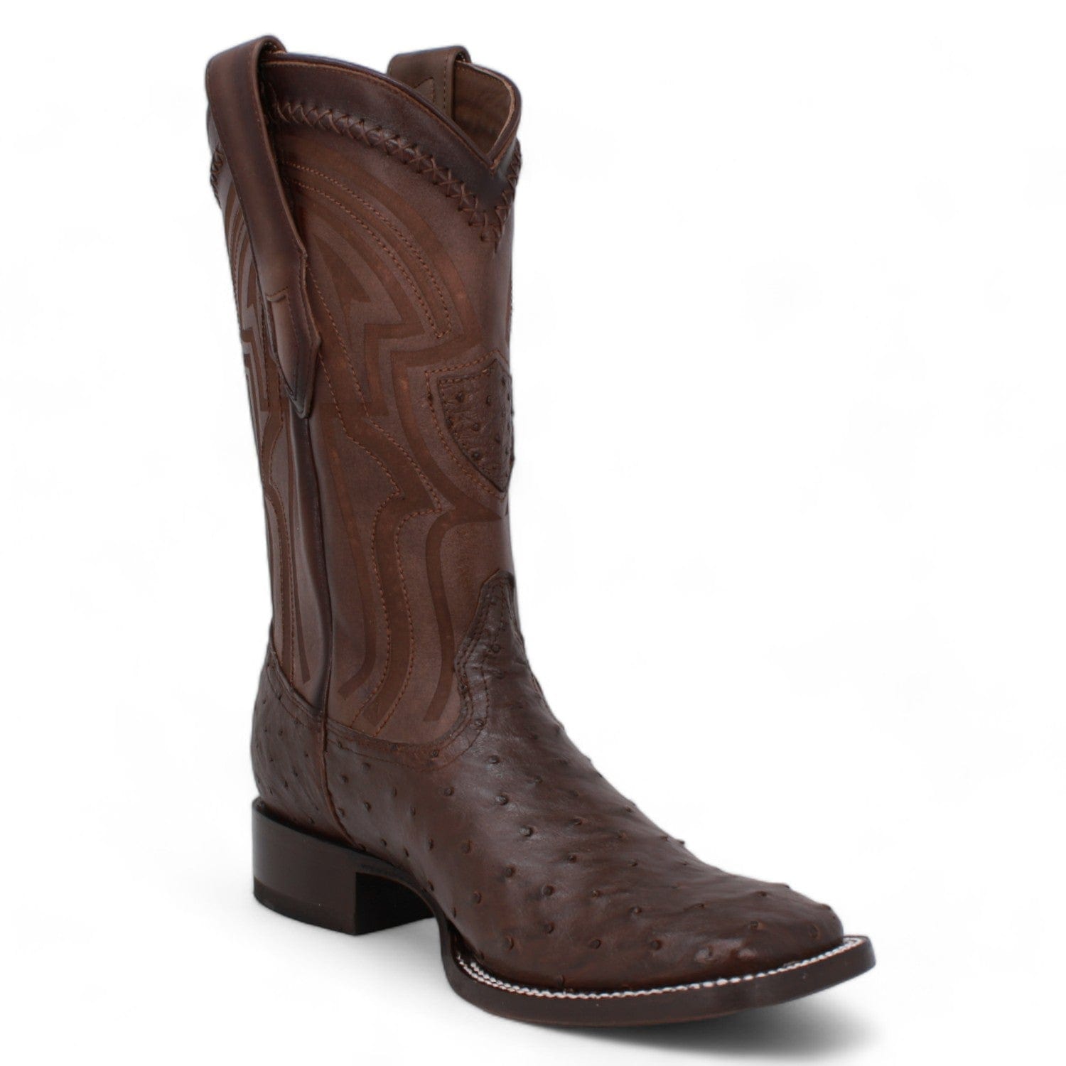 Men's Wild West Ostrich Skin Ranch Toe Boots 2824L03 - 6