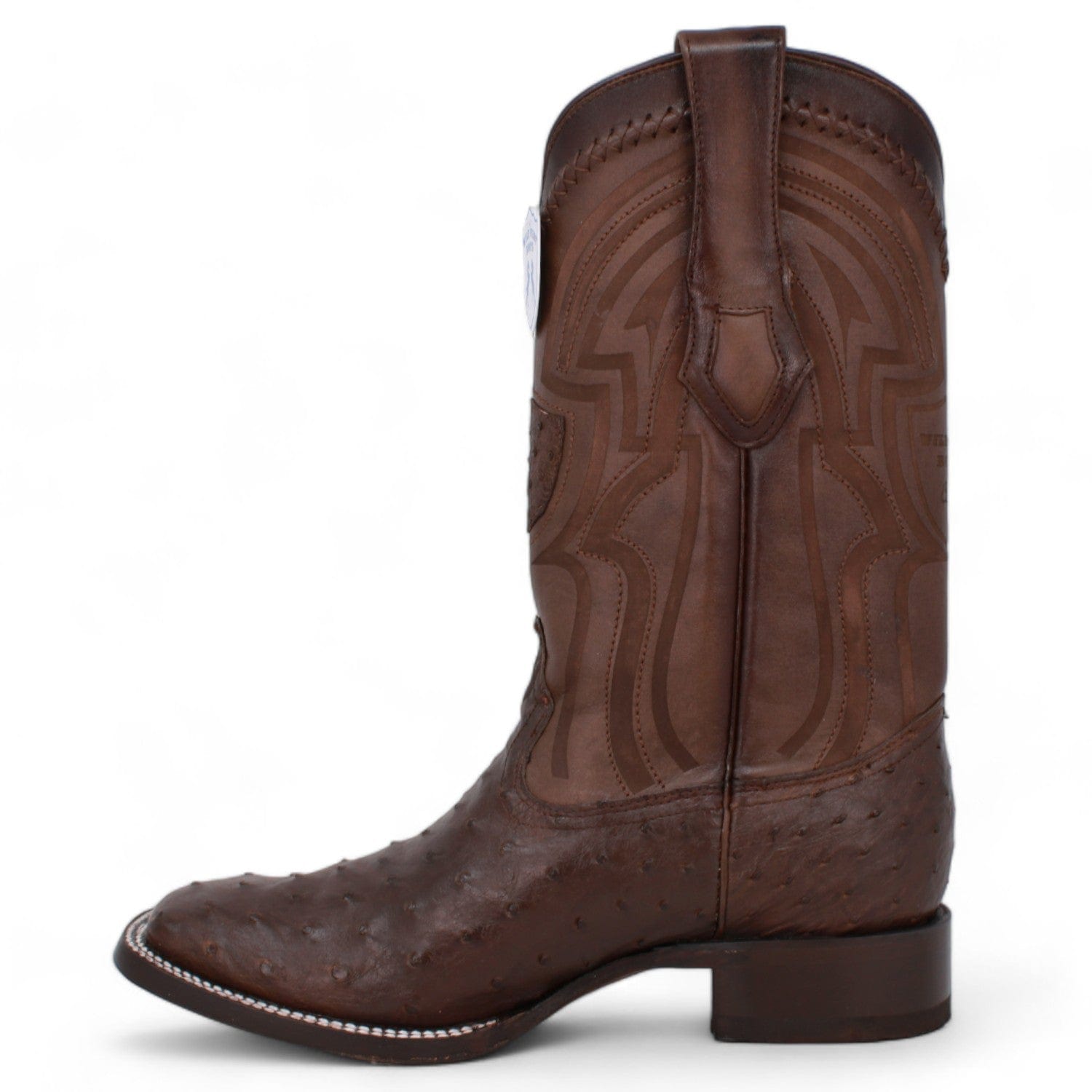 Men's Wild West Ostrich Skin Ranch Toe Boots 2824L03 - 6