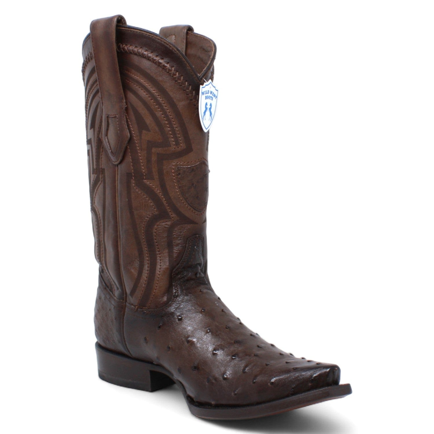 Men's Wild West Ostrich Skin Snip Toe Boots 294L03 - 6