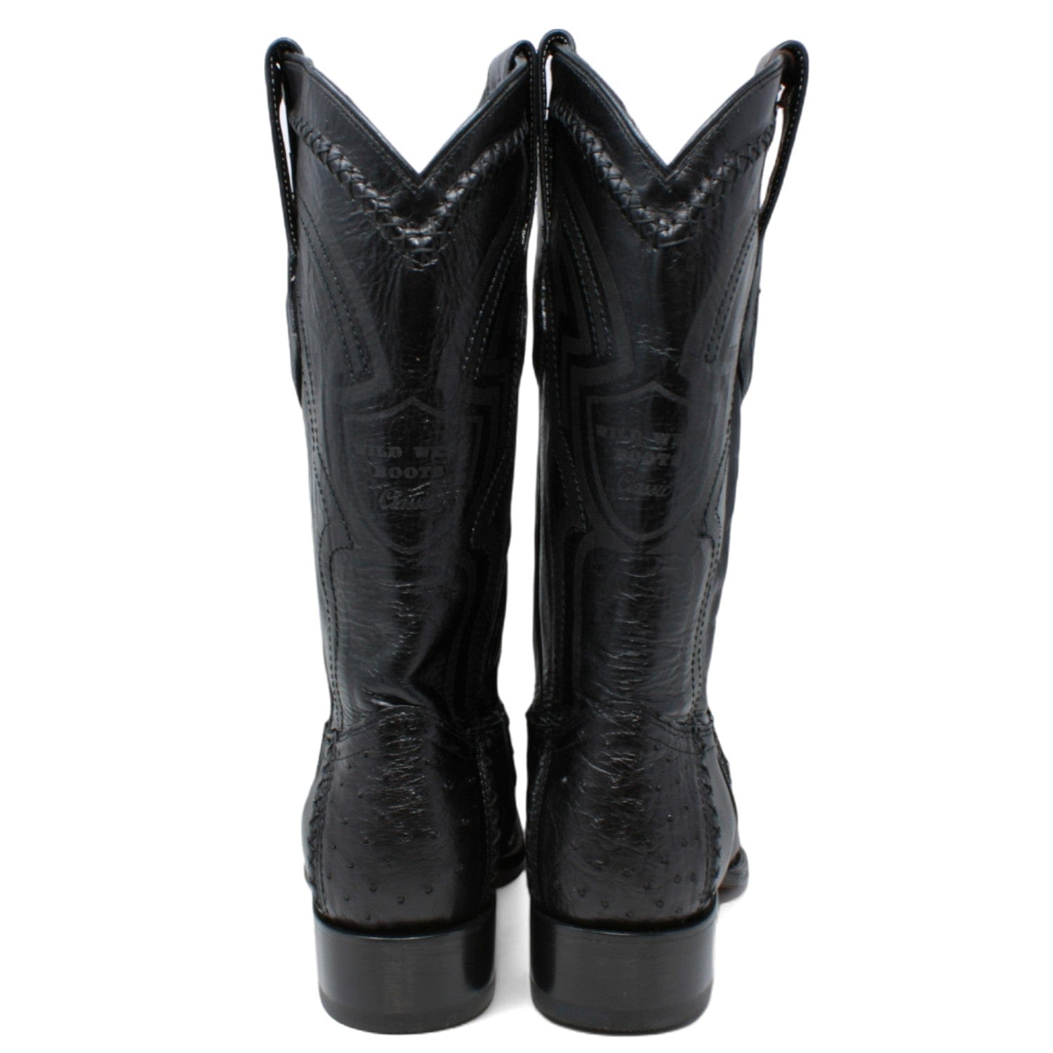 Men's Wild West Ostrich with Deer Skin Square Toe Boots 277LF03 - 6
