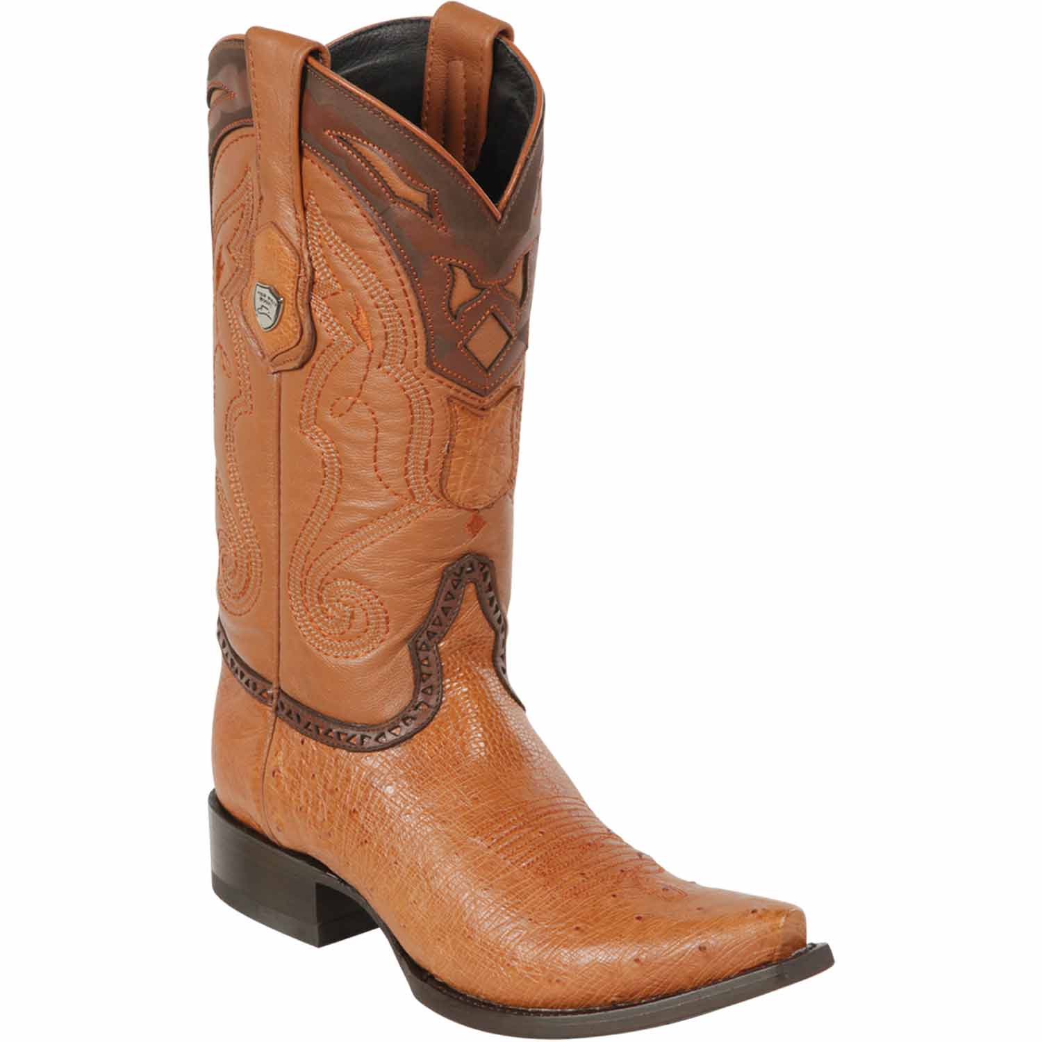 Men's Wild West Smooth Ostrich Skin Snip Toe Boots 29497 - 6