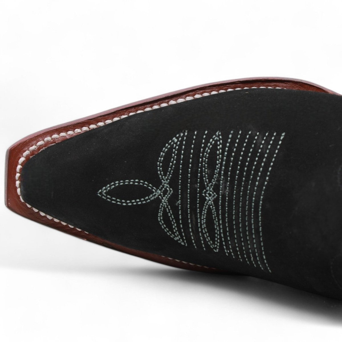 Women's Wild West Snip Toe Suede Leather Boots with Zipper - Black - 5