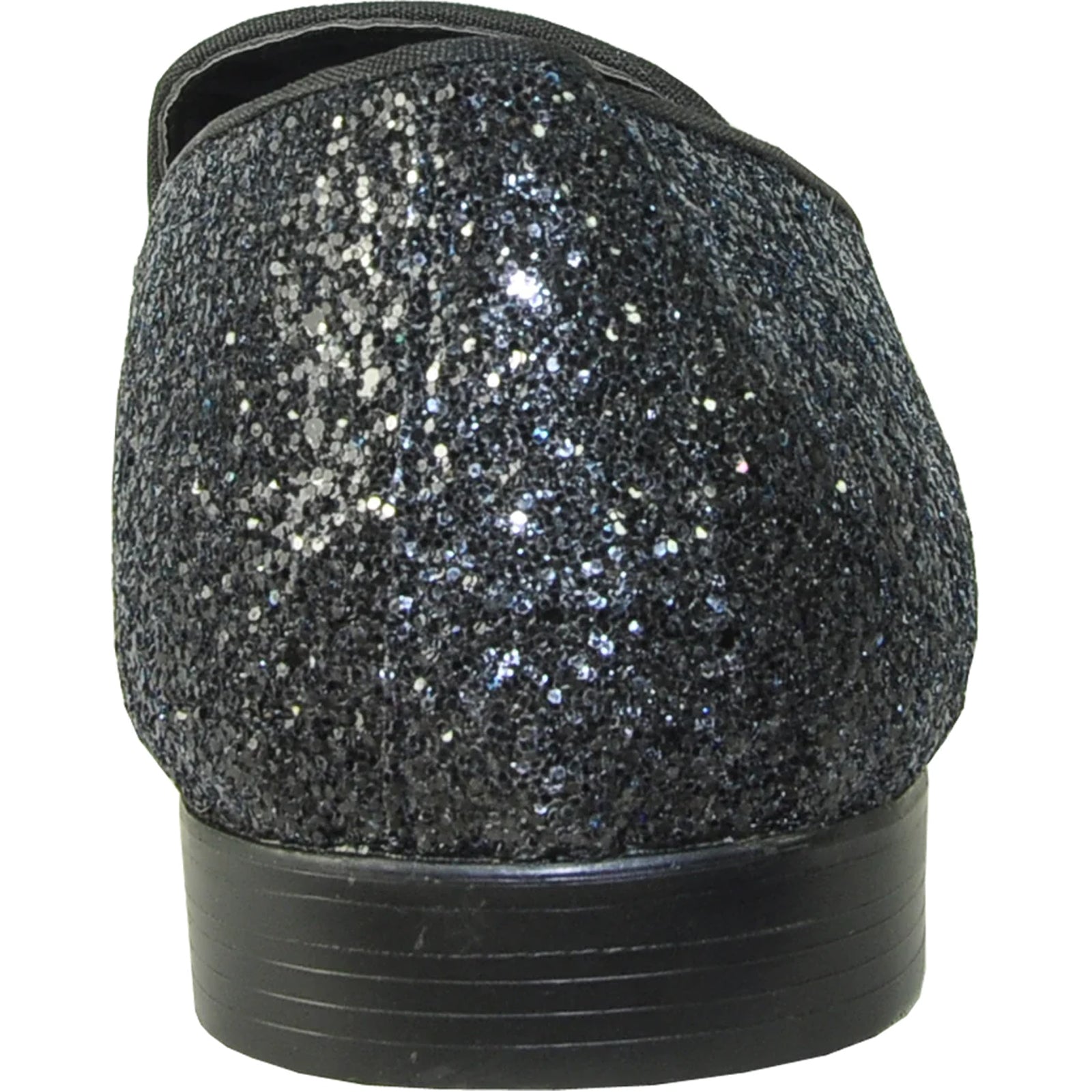"Black Sequin Prom 2025 Tuxedo Loafer - Modern Men's Glitter Footwear" - 7M