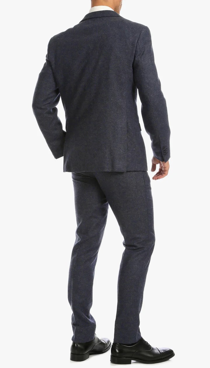1920's Men's Clothing - Tweed Suit - Herringbone 1920s Mens Suit - Vintage Navy Suit - 38 Short Jacket+32 Waist Adjustable 28to34)(Height: 5 4 to5 7 )(Neck 15-16.5)S-M)