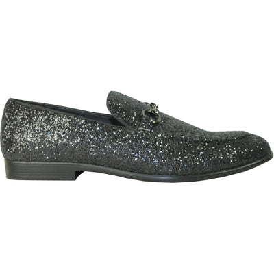 "Black Sequin Prom 2026 Tuxedo Loafer - Modern Men's Glitter Footwear"