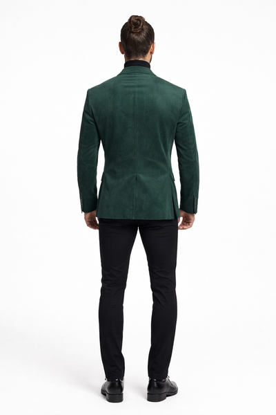 Zacchi Mens Hunter Green Micro Suede Sport Coat