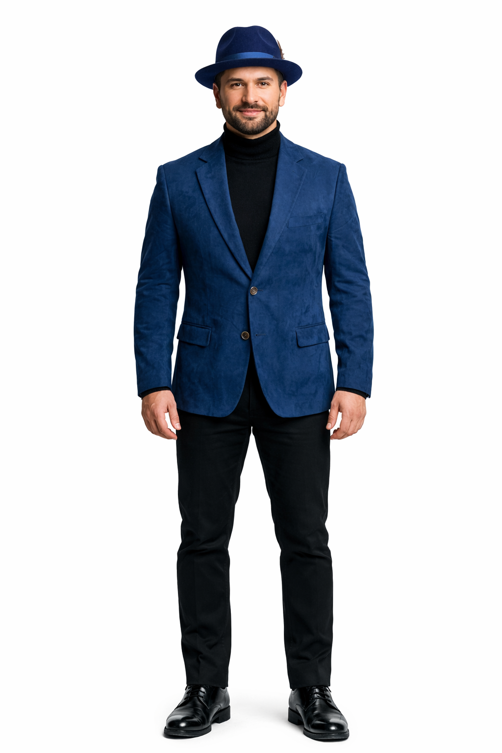 Zacchi Mens Navy Micro Suede Sport Coat