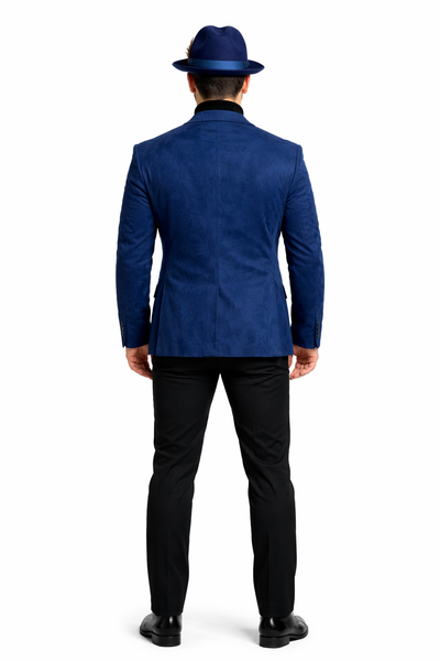 Zacchi Mens Navy Micro Suede Sport Coat