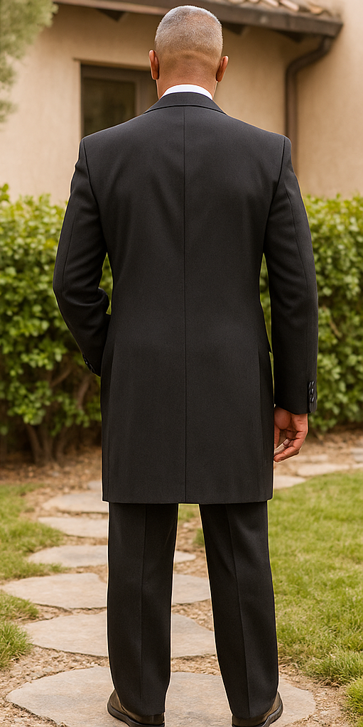 Zoot Suit - Mens Double Button Vested Fashion Black Zoot Suit - Coat Size 38