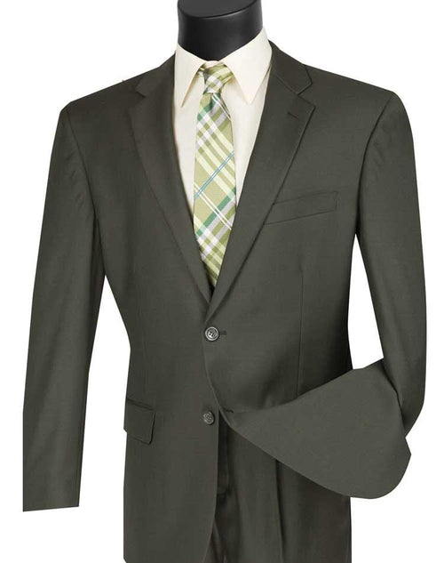 Color Vinci Men's 2 Pc Wool-Look Executive Suit Stylish Solid Color