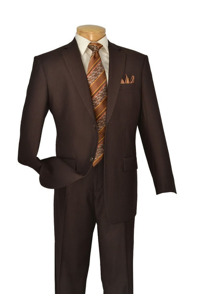 Vinci Men's 2-Piece Wool-Feel Executive Suit in black - Extra Long Sizes