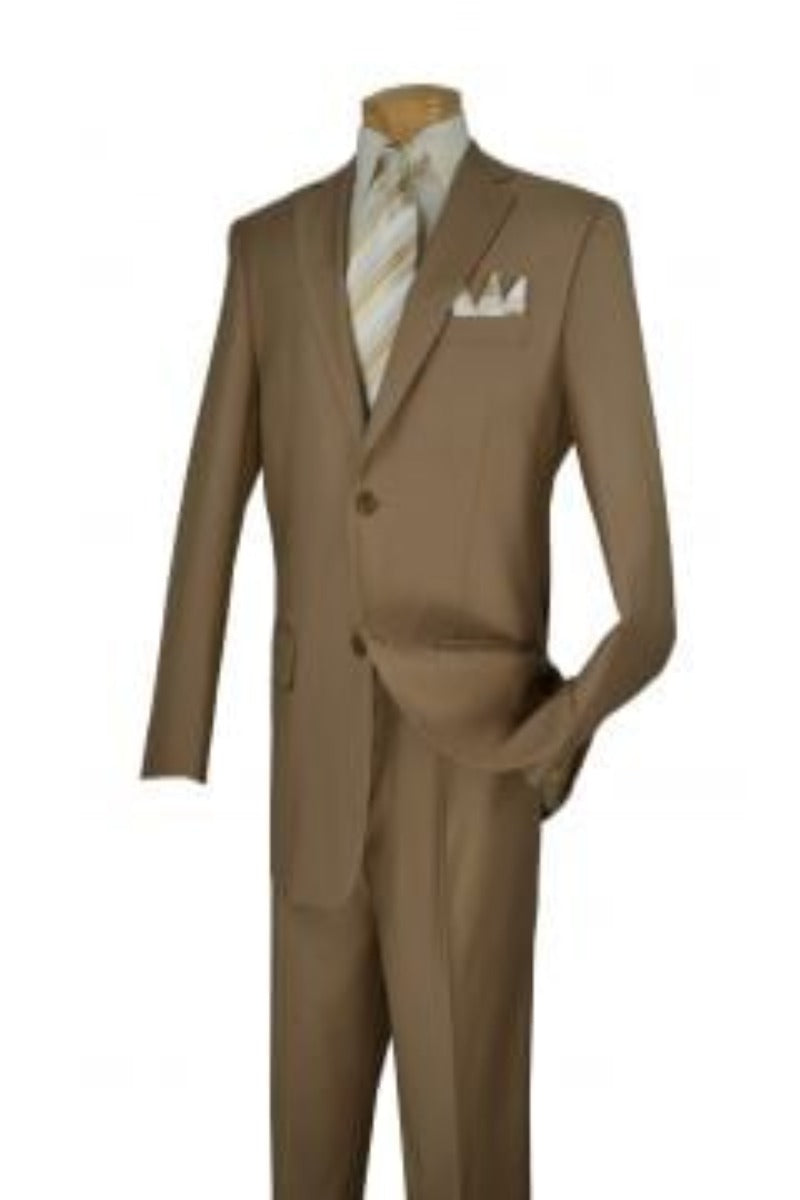 Color Vinci Men's Wool Feel Executive 2-Piece Suit - Solid Color - 38 Short Jacket+32 Waist Adjustable 28to34)(Height: 5 4 to5 7 )(Neck 15-16.5)S-M)