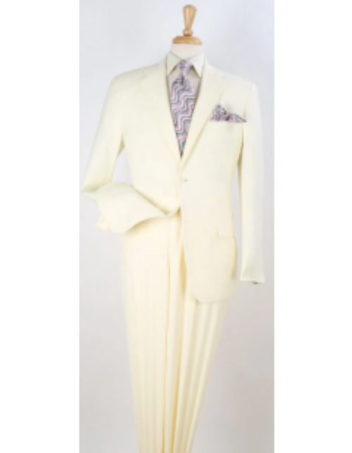 Genesis by Apollo King Men's 2-Piece Suit - Bold Color & Style off white