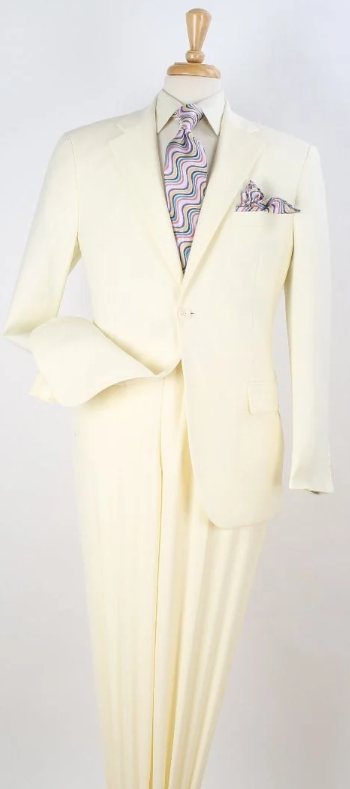 Genesis by Apollo King Men's 2-Piece Suit - Bold Color & Style off white