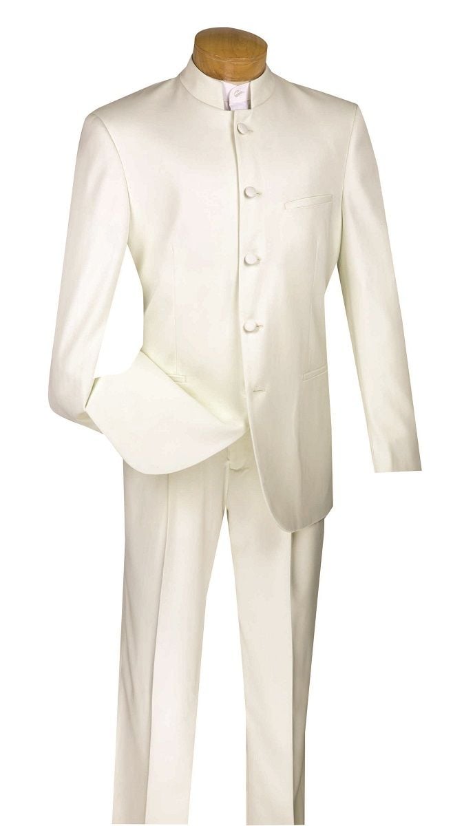 Vinci Men's 5 Button 2-Piece Nehru Suit Fashionable Style - 38 Short Jacket+32 Waist Adjustable 28to34)(Height: 5 4 to5 7 )(Neck 15-16.5)S-M)