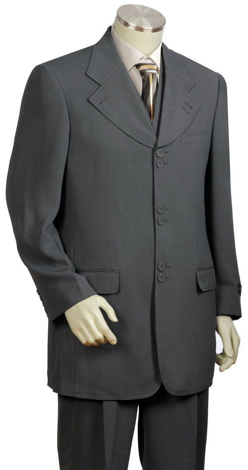Canto Men's 3 Pc Sharkskin Suit Double Button Jacket Professional & Stylish