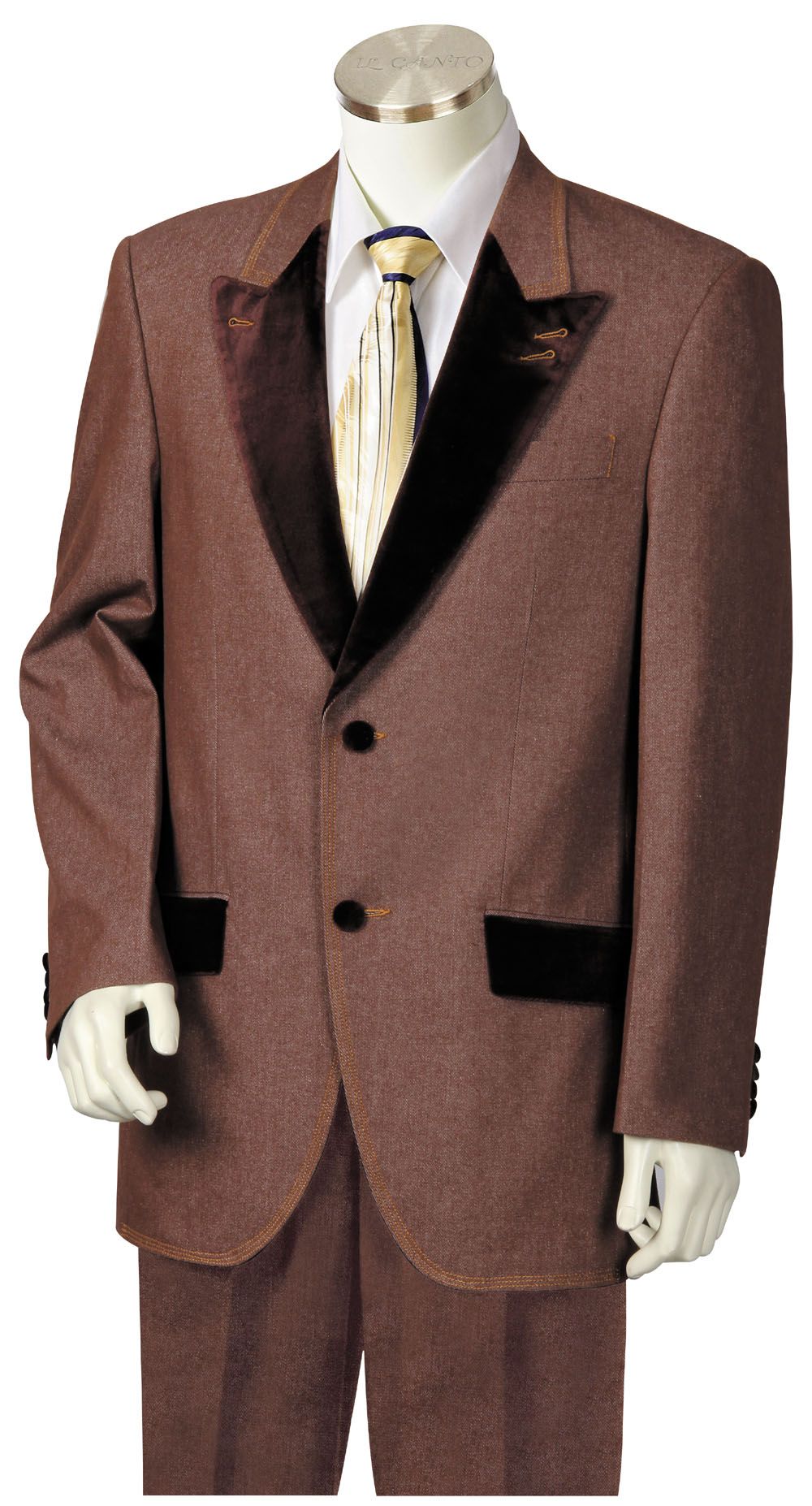 Canto Men's Denim Suit with Velvet Lapels, Pockets & Buttons - Shop Now! - 38 Short Jacket+32 Waist Adjustable 28to34)(Height: 5 4 to5 7 )(Neck 15-16.5)S-M)