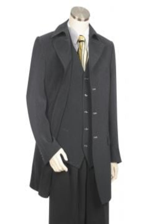 Canto Mens 3 Piece Microfiber Urban Zoot Suit Pic Stitching Formal Wear