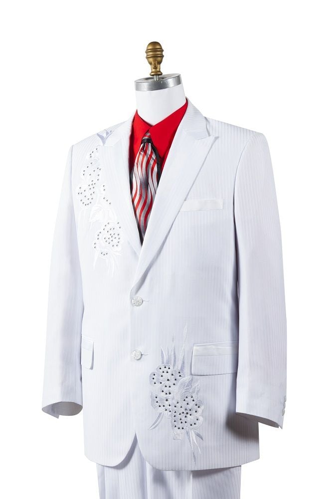 Canto Mens 2 Piece Fashion Suit with Rhinestones Stylish & Professional