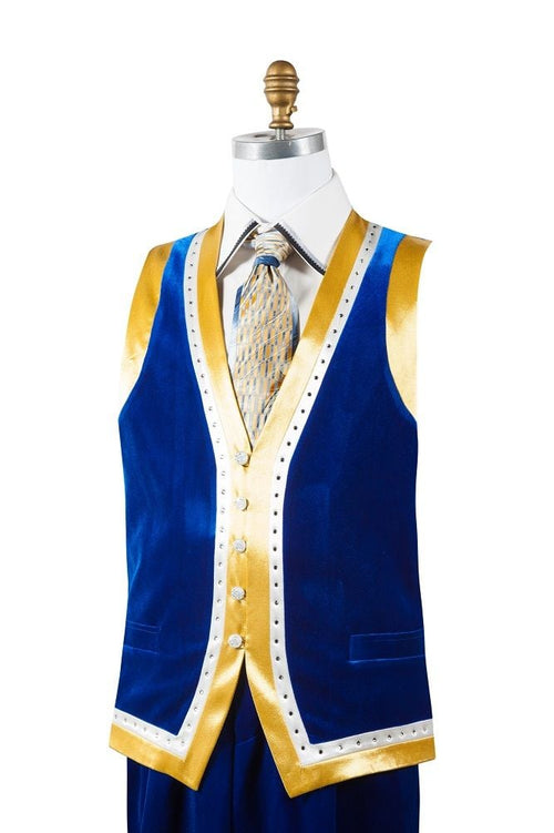 Canto Men's 2-Piece Velvet & Satin Vest Set Bold Colors