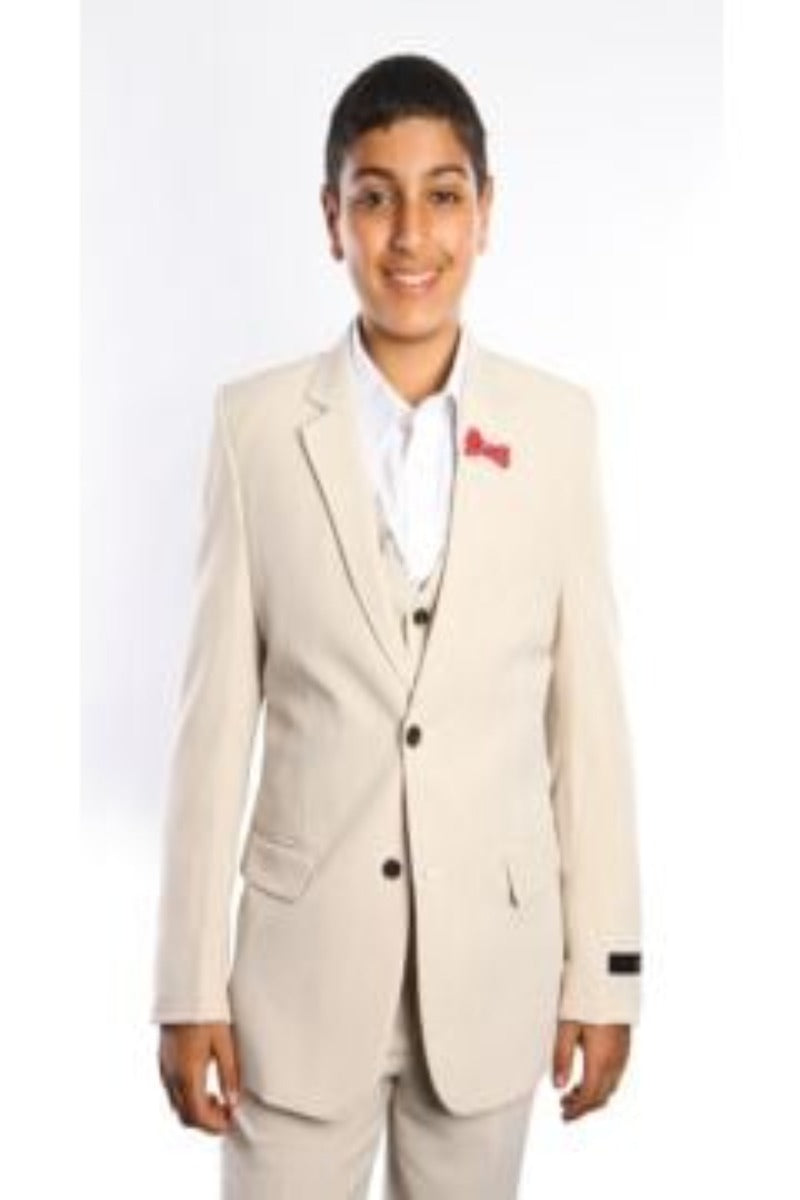 Tazio Boy's 3-Piece Suit with Elbow Patches | Professional Styling for Kids