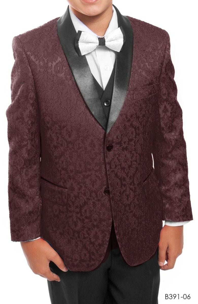 Tazio Boys' 5-Piece Suit Set with Shirt & Tie - Black Vest