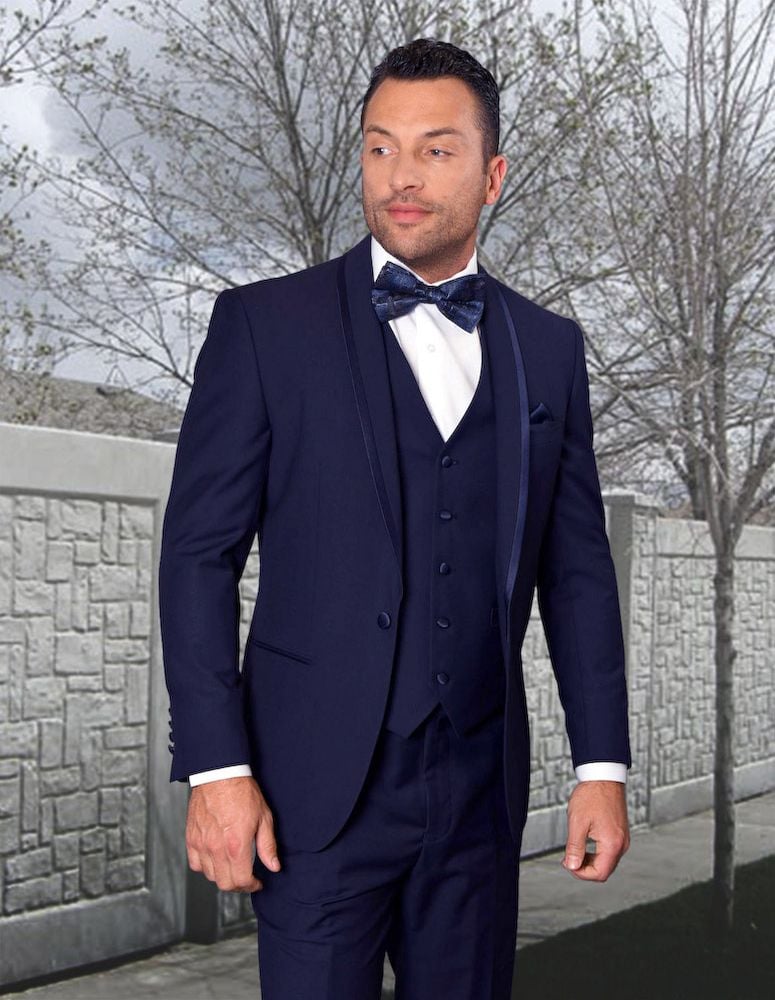 Men's 4 Piece Suit with Tone on Tone Lining Stylish & Professional - 38 Short Jacket+32 Waist Adjustable 28to34)(Height: 5 4 to5 7 )(Neck 15-16.5)S-M)