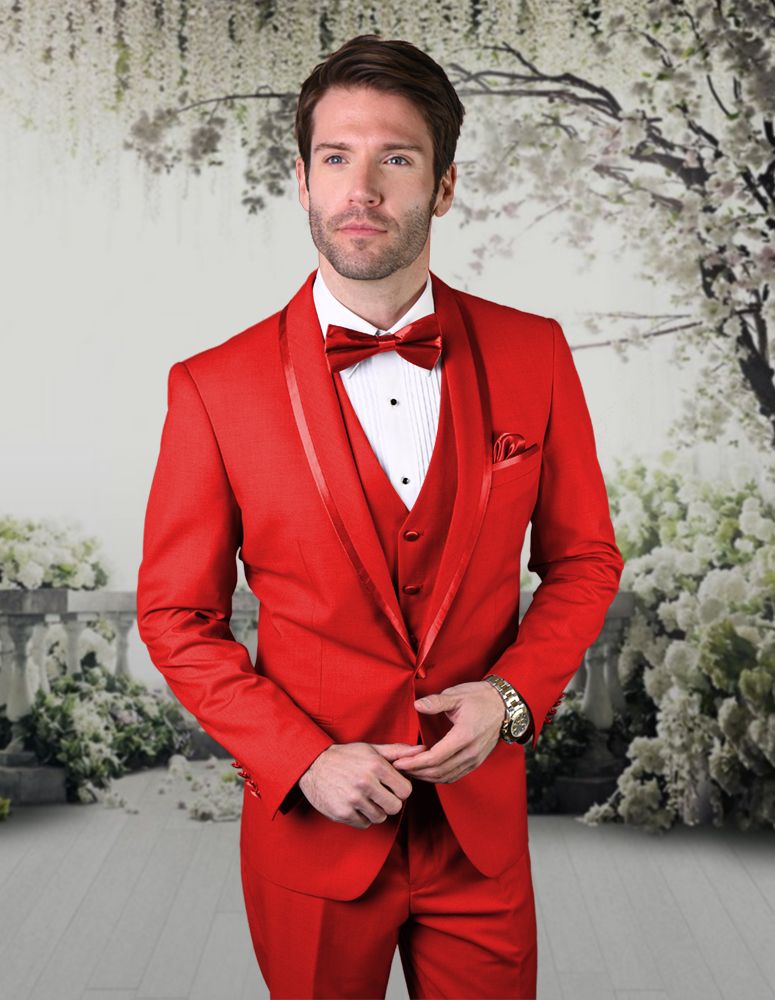 Men's 4 Piece Suit with Tone on Tone Lining Stylish & Professional - 38 Short Jacket+32 Waist Adjustable 28to34)(Height: 5 4 to5 7 )(Neck 15-16.5)S-M)