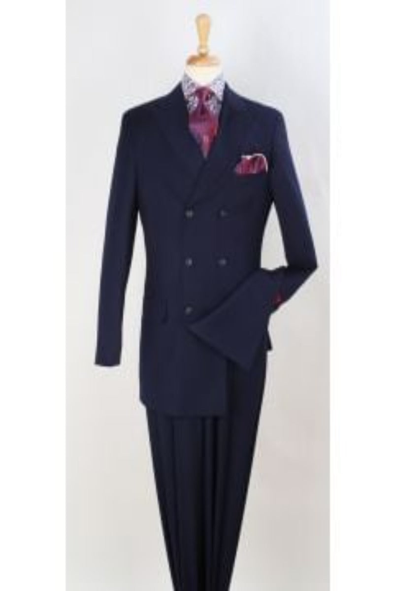 Apollo King Men's 2pc Double Breasted Suit Wide Peak Lapel with Slim Fit Cut