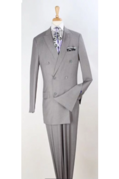 Apollo King Men's 2-Piece Double Breasted Suit w/ Pleated Pants - Outlet