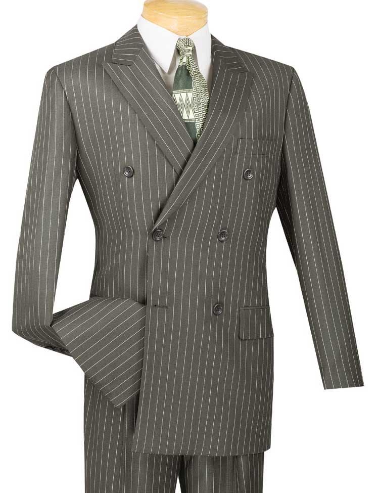 Vinci Men's 2 Piece Banker Pinstripe Double Breasted purple Suit Outlet - 38 Short Jacket+32 Waist Adjustable 28to34)(Height: 5 4 to5 7 )(Neck  15-16.5)S-M)