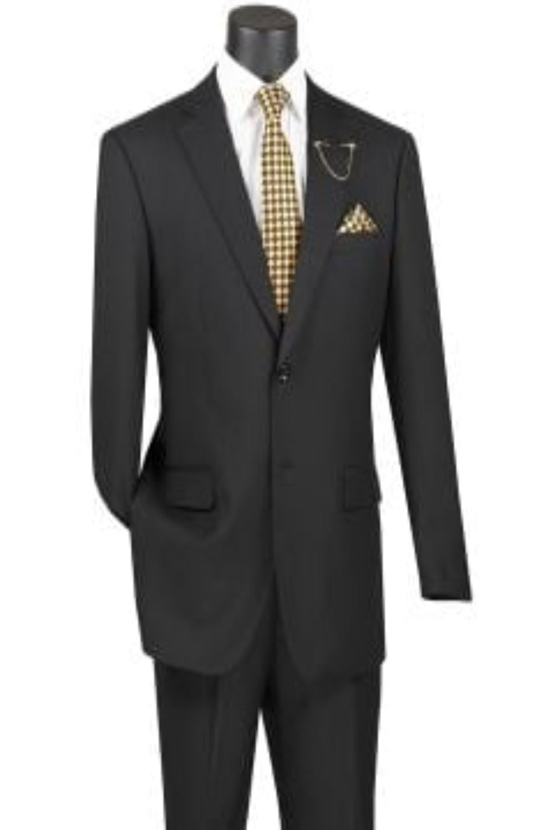 Professional Look Vinci Men's Wool Feel Business Suit Professional Look for Executives - 38 Short Jacket+32 Waist Adjustable 28to34)(Height: 5 4 to5 7 )(Neck 15-16.5)S-M)