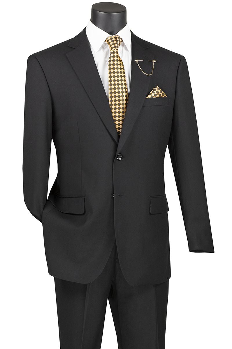 Professional Look Vinci Men's Wool Feel Business Suit Professional Look for Executives - 38 Short Jacket+32 Waist Adjustable 28to34)(Height: 5 4 to5 7 )(Neck 15-16.5)S-M)