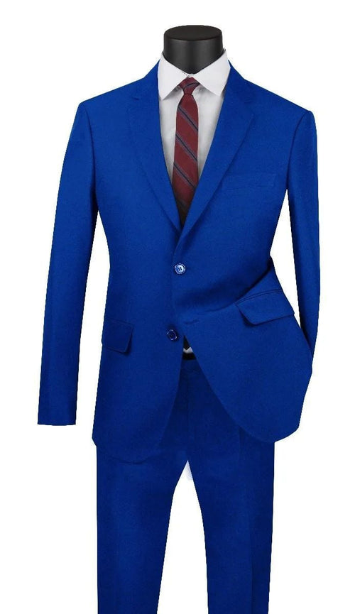 Royal Diamond Men's 2-Piece Suit - Solid Colors/Purple