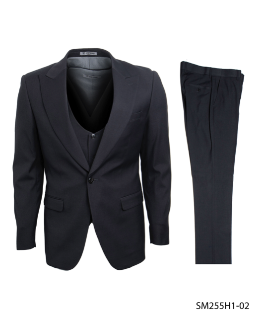 Stacy Adams Men's Executive 3-Pc Suit - Bold Color - 38 Short Jacket+32 Waist Adjustable 28to34)(Height: 5 4 to5 7 )(Neck 15-16.5)S-M)