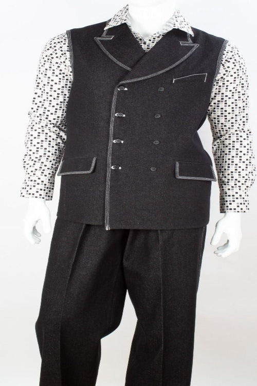 Royal Diamond Men's 2 Piece Denim Walking Suit Double Breasted Award Winning Design